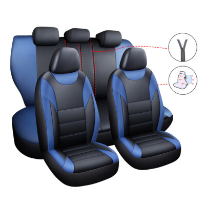 Premium Faux Leather 5-Seat Car Seat Covers, Waterproof Full Set For Chevrolet