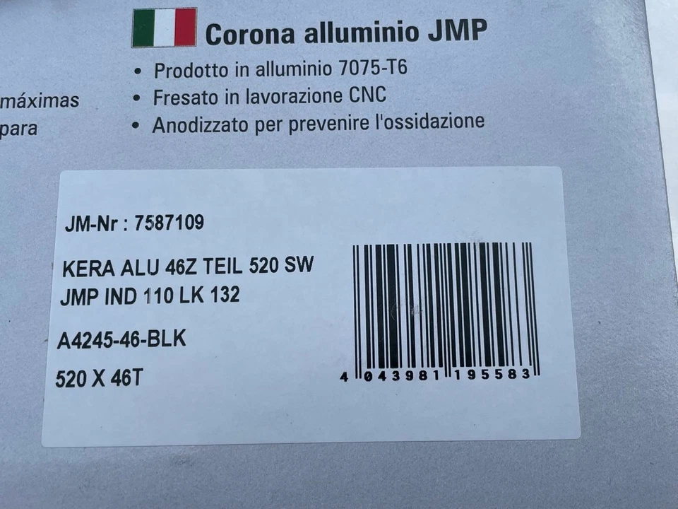 RK Alu Kettenrad 46 Z für KTM 250, 350 Freeride, E-Bike, #520, schwarz, 4245-46 - Bild 4 von 4