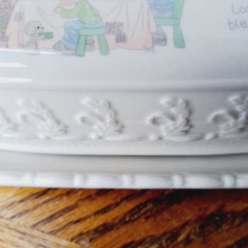 Precious Moments Gathering Lords Blessing Butter Dish Ceramic - Picture 5 of 10