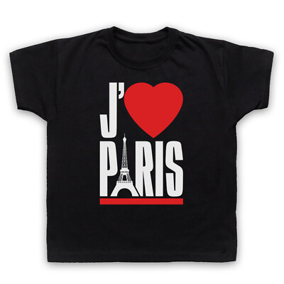 J'ADORE PARIS I LOVE SPRUCH FRANZÖSISCHE STADT EIFFELTURM KINDER T-SHIRT