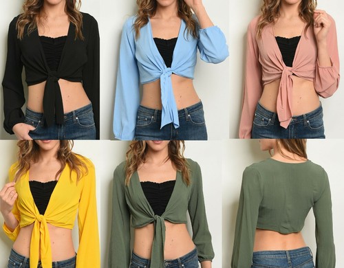 Long Sleeve Cropped Bolero Shrug Top 