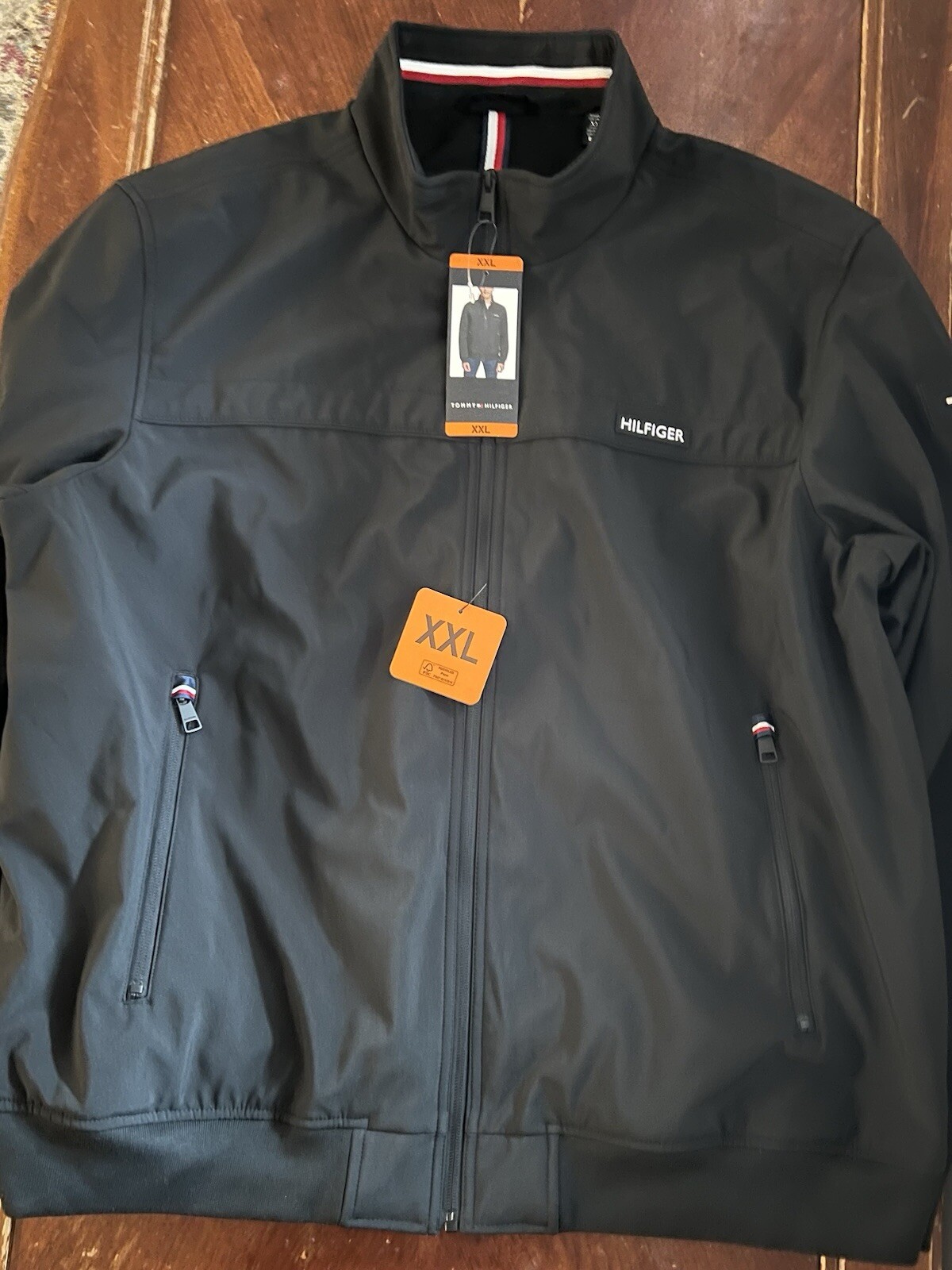 Tommy Hilfiger Men XXL Lightweight Water Resistant Bomber Jacket Full Zip New-image