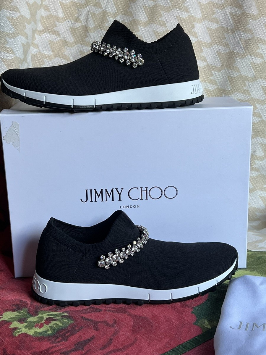 70%オフPセールJIMMY CHOO VERONA FABRIC SNEAKERS WITH CRYSTAL Black Knit Trainers with Crystals | VERONA | Autumn 2022
