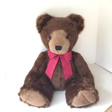 FAO Schwartz Teddy Bear Plush Faux Fur Minky Jumbo Large 22  Brown Vintage Style