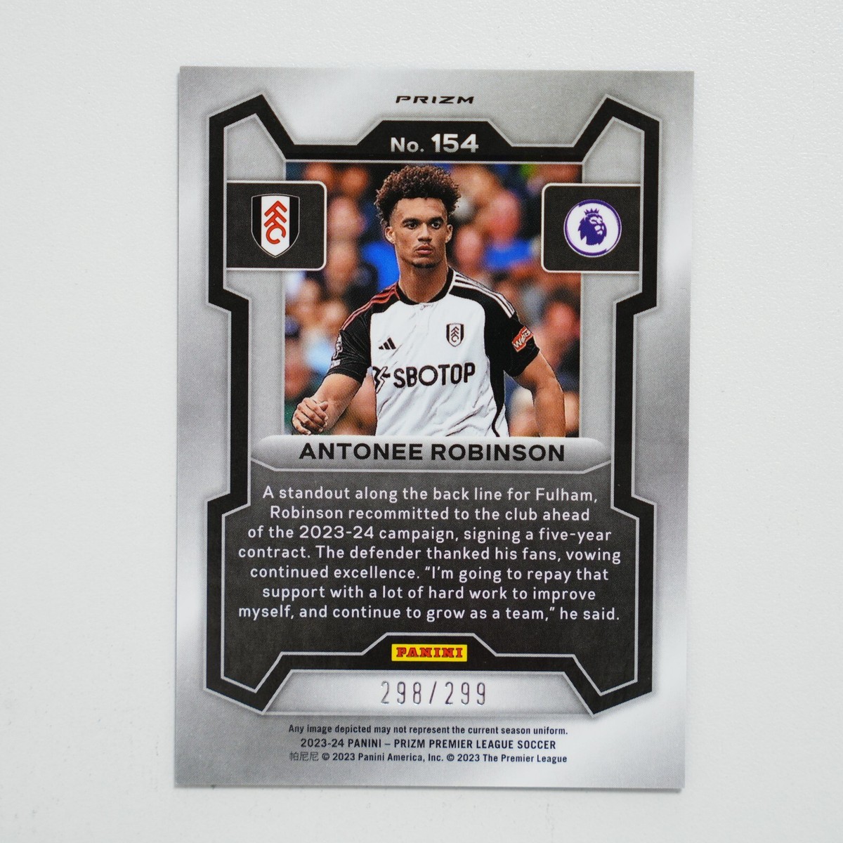 2023-24 Panini Prizm Premier League Antonee Robinson #154 Blue