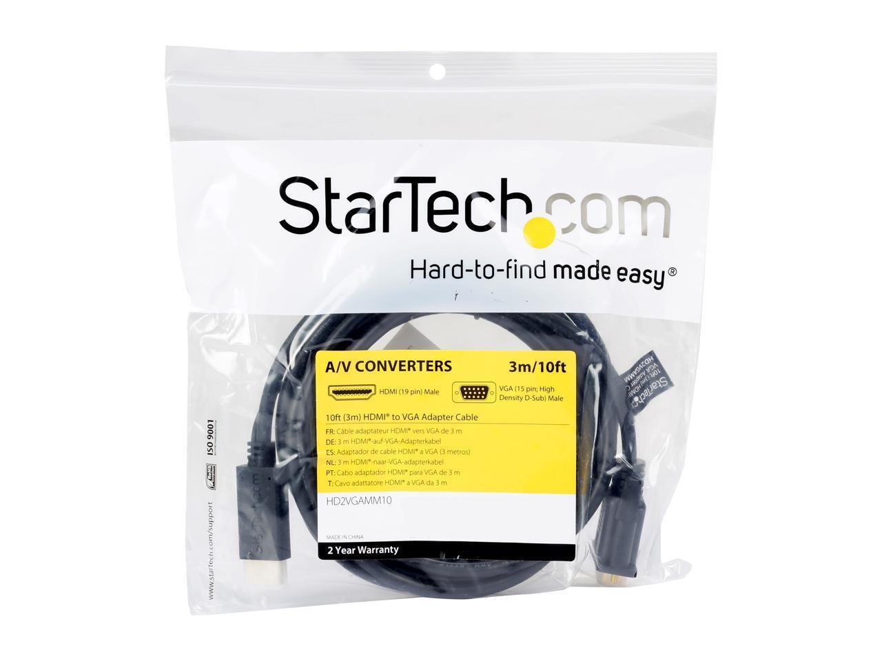 StarTech.com HD2VGAMM10 HDMI to VGA Cable - 10 ft / 3m - 1080p - 1920 x 1200 - A