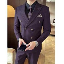 Men's Suit Blazer Pants Vest 3 Pieces Sets Party Business Wedding Male Suits