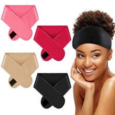 4 Pieces Satin Hair Wrap Scarf Satin Headband for Black Women's Hair Adjustab...