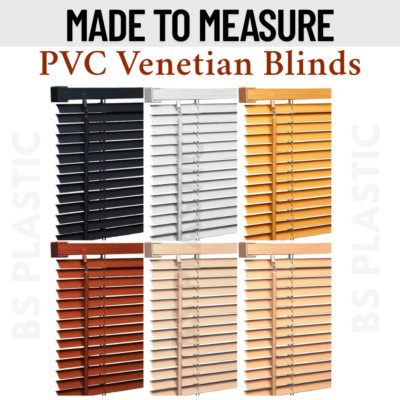 Maßanfertigung / PVC Jalousie nach Maß 25 mm Lamellen Jalousie in Schwarz Weiß Grau
