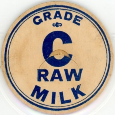 Milk Bottle Cap - GRADE C RAW MILK - generic cap - 1 5/8'' dia. - (dark blue)