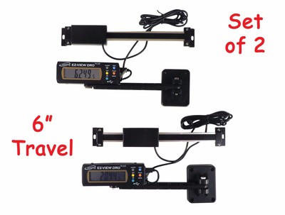 2 Each EZ View 6'' 150 mm Digital Readout DRO Preset Articulating Remote Display