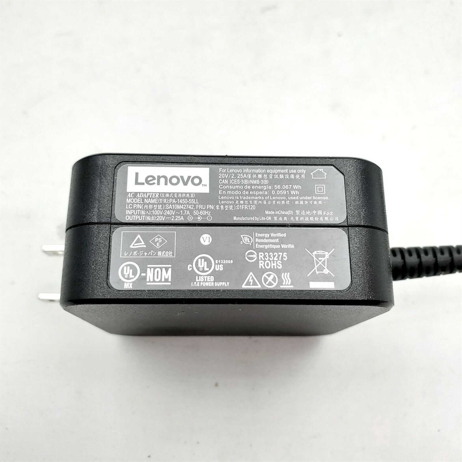 Lenovo Charger AC Adapter PA-1450-55LL IdeaPad 100 110 510 710 45W 20V 2.25A 4mm