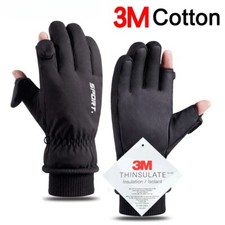 Men Winter Waterproof Cycling Gloves Screen Fleece Non-slip Warm Full Fingers