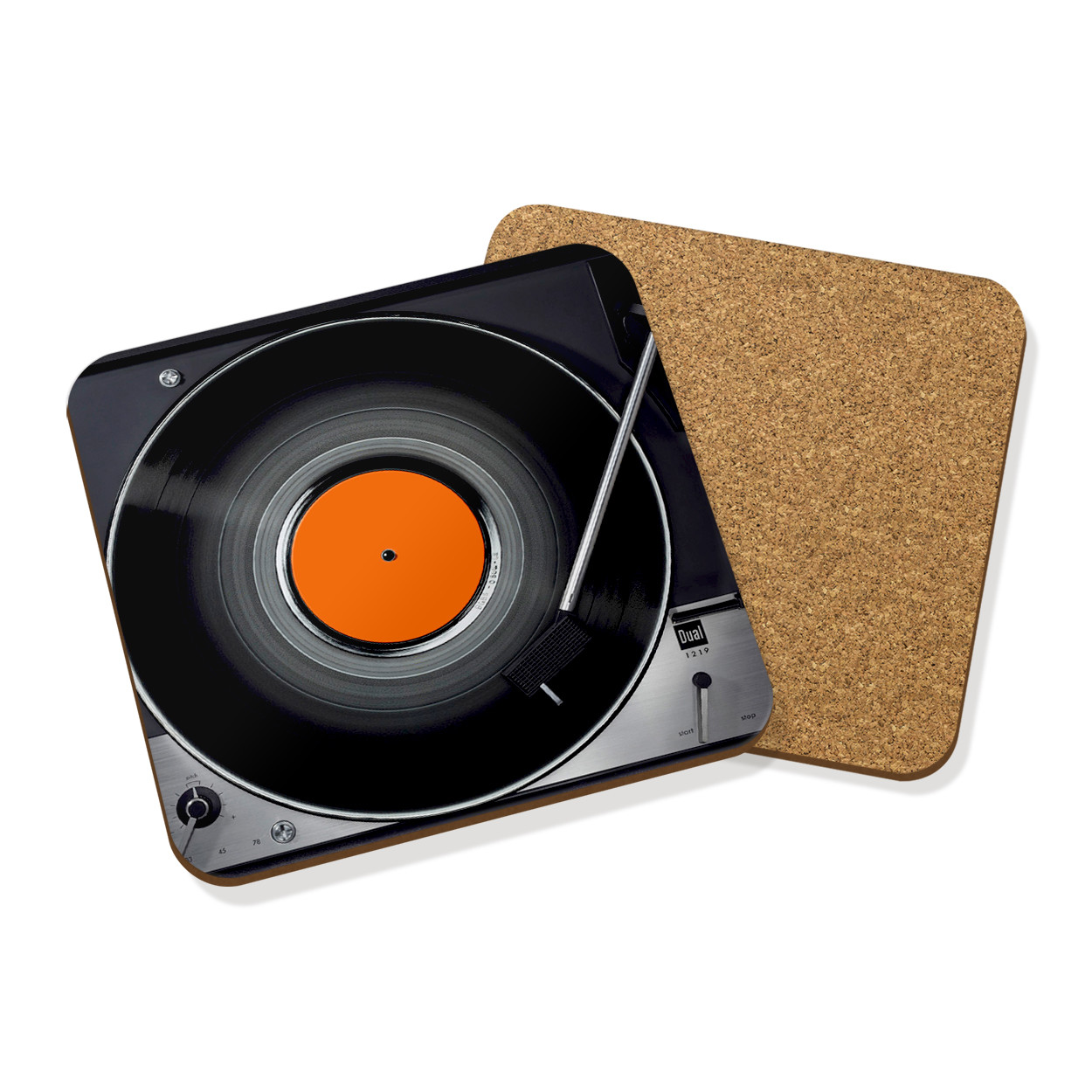 TURNTABLE #3 DJ DECKS DRINKS COASTER MAT HARDBOARD SQUARE SET X4 - Music Record
