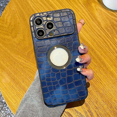 Handy Hülle für iPhone 14 Pro Max 13 12 11 Krokodil PU-Leder Schutz Case Cover