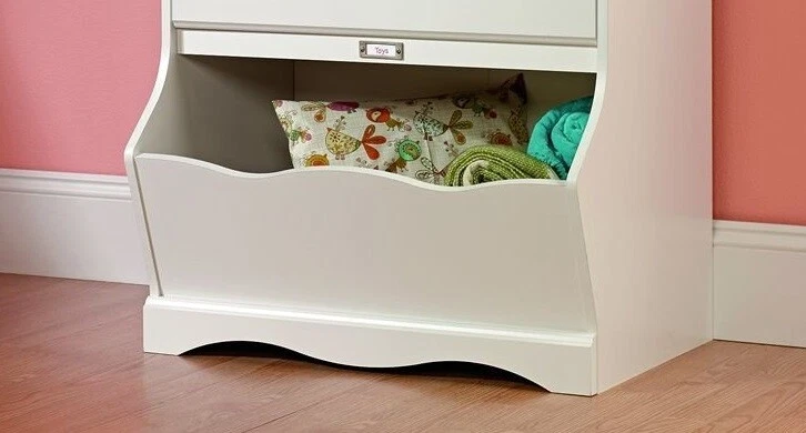 Cômoda branca 3 gavetas baú brinquedo lixeira quarto infantil quarto berçário móveis - Imagem 4 de 4