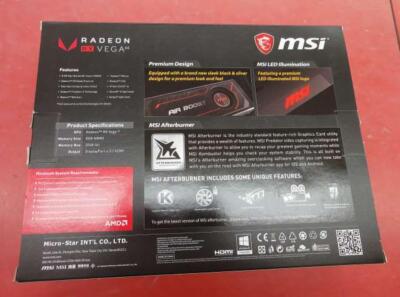 MSI RADEON RX VEGA 64 AIR BOOST 8G OC IN WORKING CONDITION FROM
