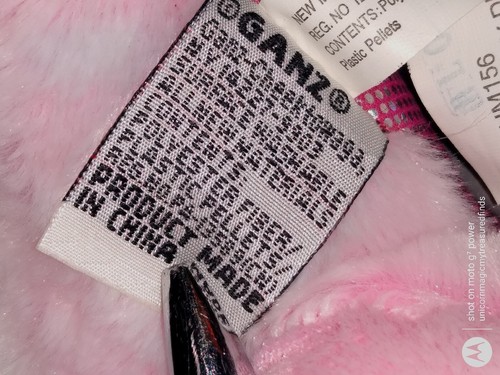 🦄Ganz / Webkinz "Whimsy Dragon" Pink Color Sparkly Pink Belly Feet HM156 Plush! - Picture 13 of 14