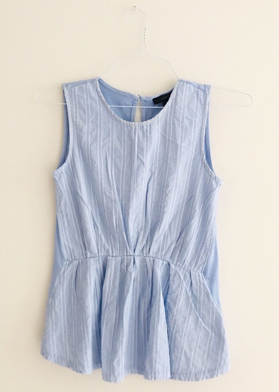J Crew Womens Size XXS Blue Cinched Tank Striped Sleeveless Keyhole Top image 6
