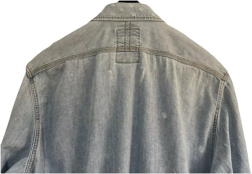 G Star Raw Mens Casual Button Up Light Wash Distressed Denim Shirt Size S-M - Picture 15 of 24