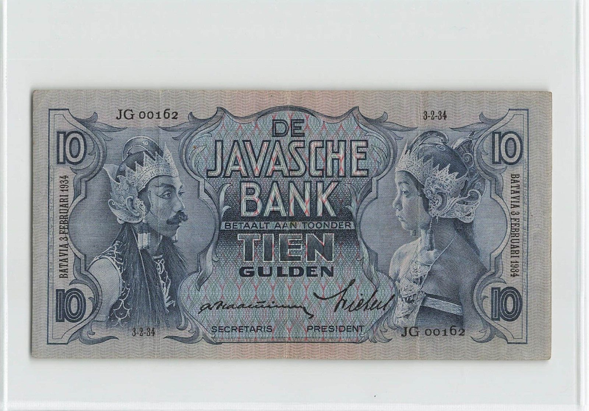 NETHERLANDS INDIES 10 Gulden 1934, P-79a de Javasche Bank