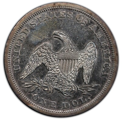 1842 $1 Seated Liberty Silver Dollar - PCGS XF DETAILS - LOOKS