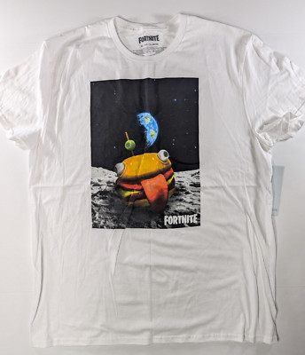 Fortnite Shirt Mens XL White Graphic T-shirt Epic Games Gamer Video Game Tee