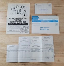 Edmund Scientific EPHEMERA Lot of 4 ©1969 Order Form-Receipt-Envelopes