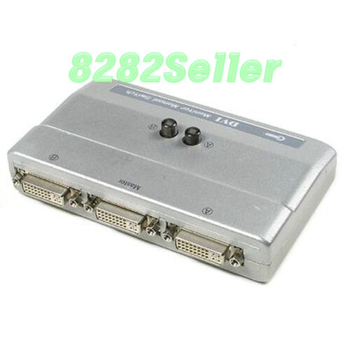 DVI 2 Port 2:1 Manual Switcher Selector Switch Box NEW TV LCD Monitor single NEW - Picture 1 of 3