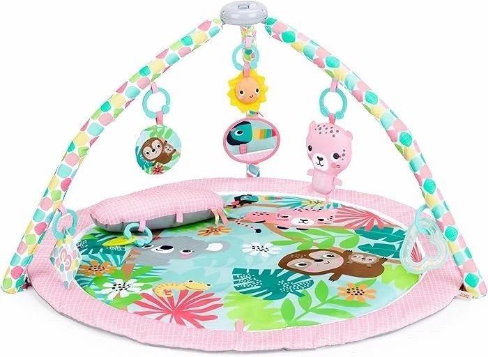 Bright Starts Rosy Rainforest Foldaway Activity Gym with Carry Bag