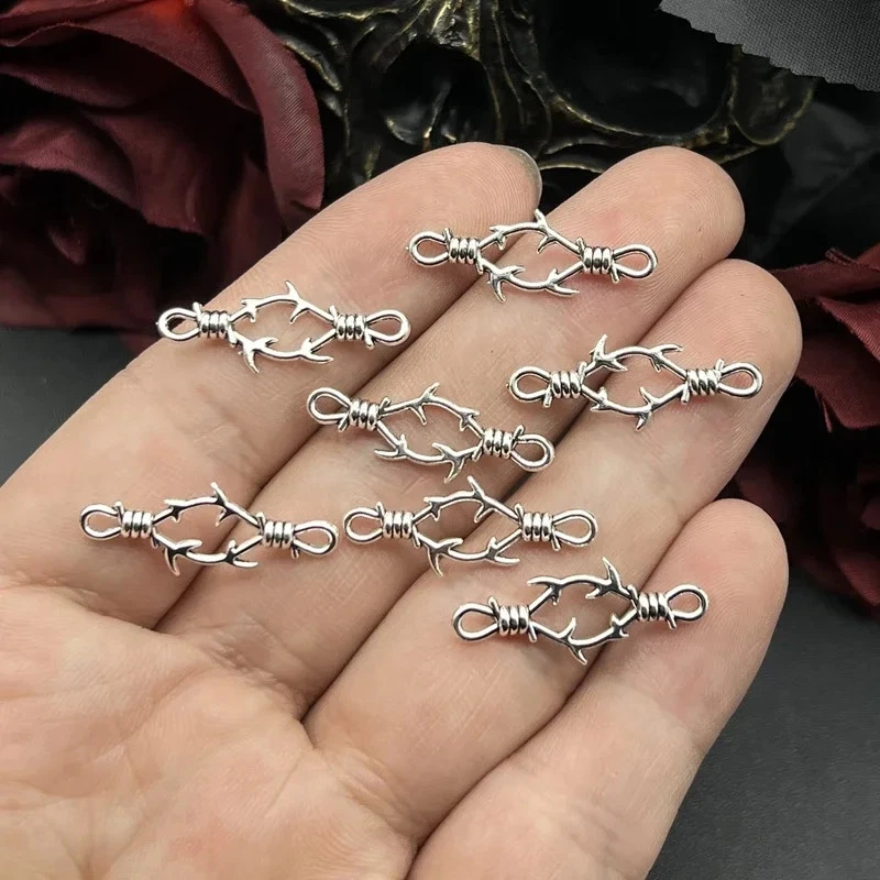 Metal Gothic Connector Charm Bracelet Women Silver Tone Round Layered Jewelry - Image 4 of 4