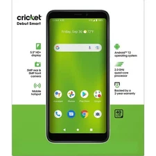 Cricket Wireless Debut Smart 32GB 3GB RAM 5.5" HD+ Display Android Phone Green