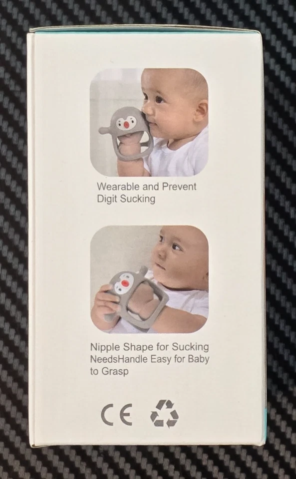 Mordedor infantil calmante portátil Smily Mia Penguin 0-6 meses azul claro Foto 4 de 4