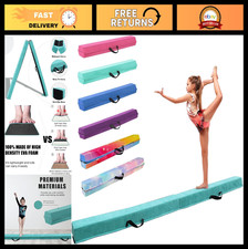 8FT/9.5FT Folding Gymnastics Balance Beam - Portable, Non-Slip Rubber Base, Sued