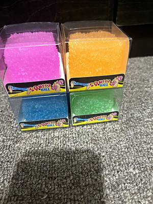 Squeez Ball Tactile Squeeze Toys, Multicolor Assorted Colors 4 Pack