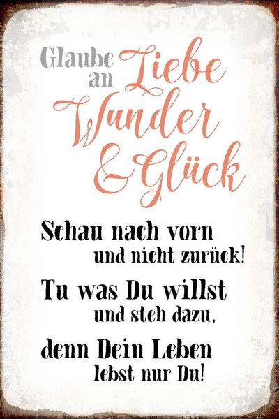 Holzschild 30X20 Cm Glaube An Liebe Wunder GlüCk Dekoration Deko Geschenk Holz S-image