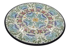 Assiette décorative ESPAGNE CERAPLAT en céramique 16 cm fleurs et oiseaux bleus