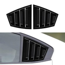 Rear Side Window Louvers Compatible for 2015 2016 2017 2018 2019 Glossy Black