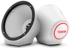 DS18 EN-JS8/WH 8 UNIVERSAL FLAT MOUNT KICK PANEL SPEAKER PODS w/ RGB LED LIGHTS