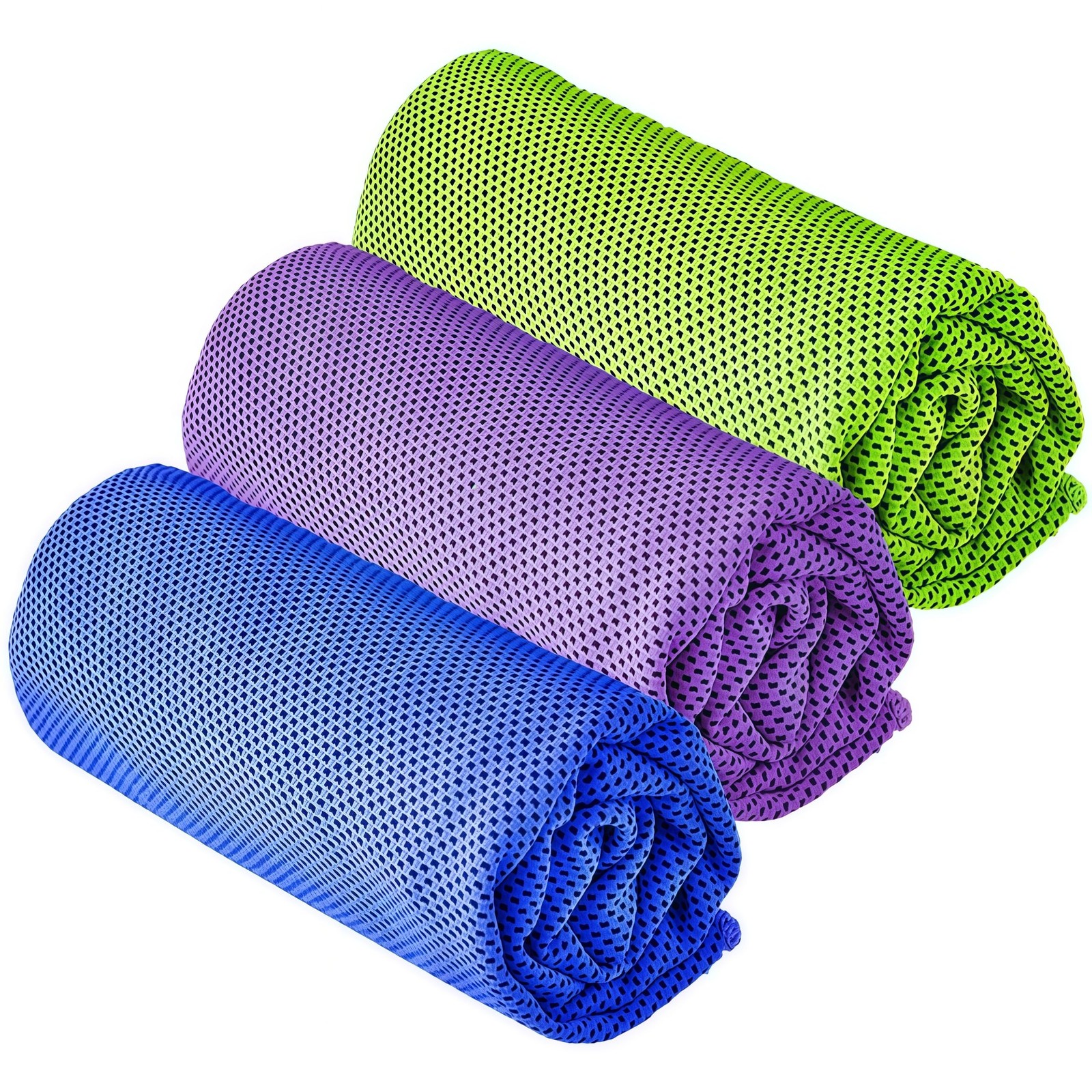 3 Pcs Cooling Towels 120x30 cm Cool Cold for Neck Microfibre Soft Breathable