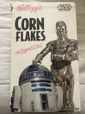 2005 Kellogs Corn Flakes Cereal Box Star Wars Episode III C-3PO R2-D2 Unsealed