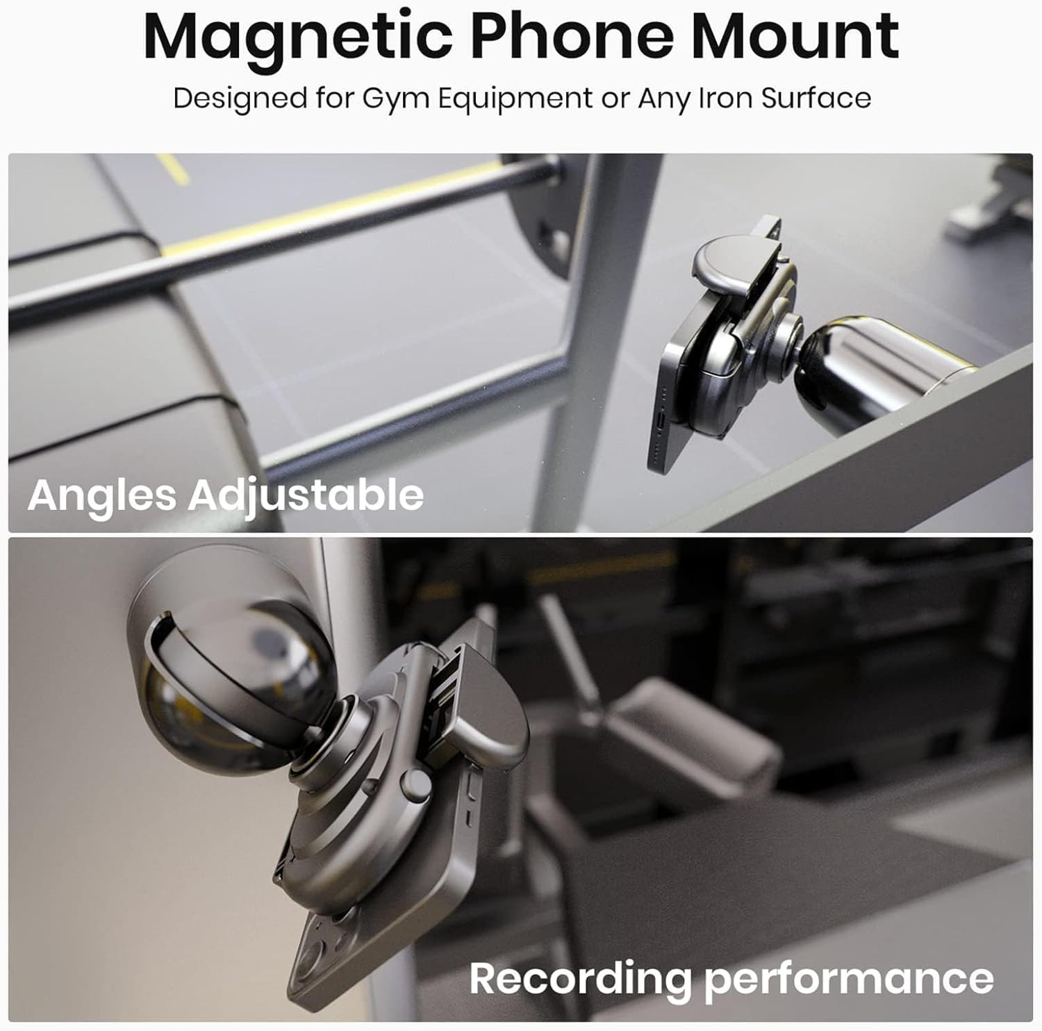 Miikare Gym Phone Holder - Magnetic, 360 Rotating, Home & Gym Essentials for All thumbnail 2