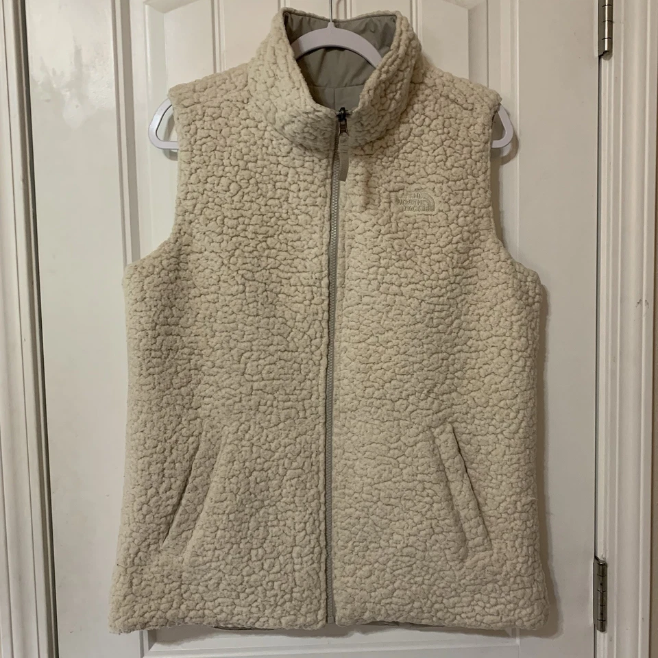 Chaleco polar Sherpa reversible gris Tamburello The North Face MED para mujer cremallera completa Foto 3 de 4
