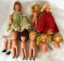 Lot of Vintage 1940's Bisque Nancy Ann Storybook Dolls to dress, repair, parts