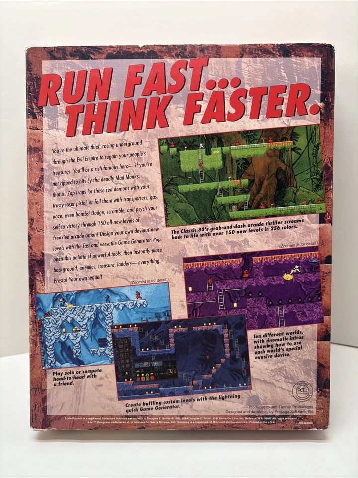 Lode Runner The Legend Returns 3.5” Floppy Disk Sierra 1994 MAC Big Box - Image 2 of 4