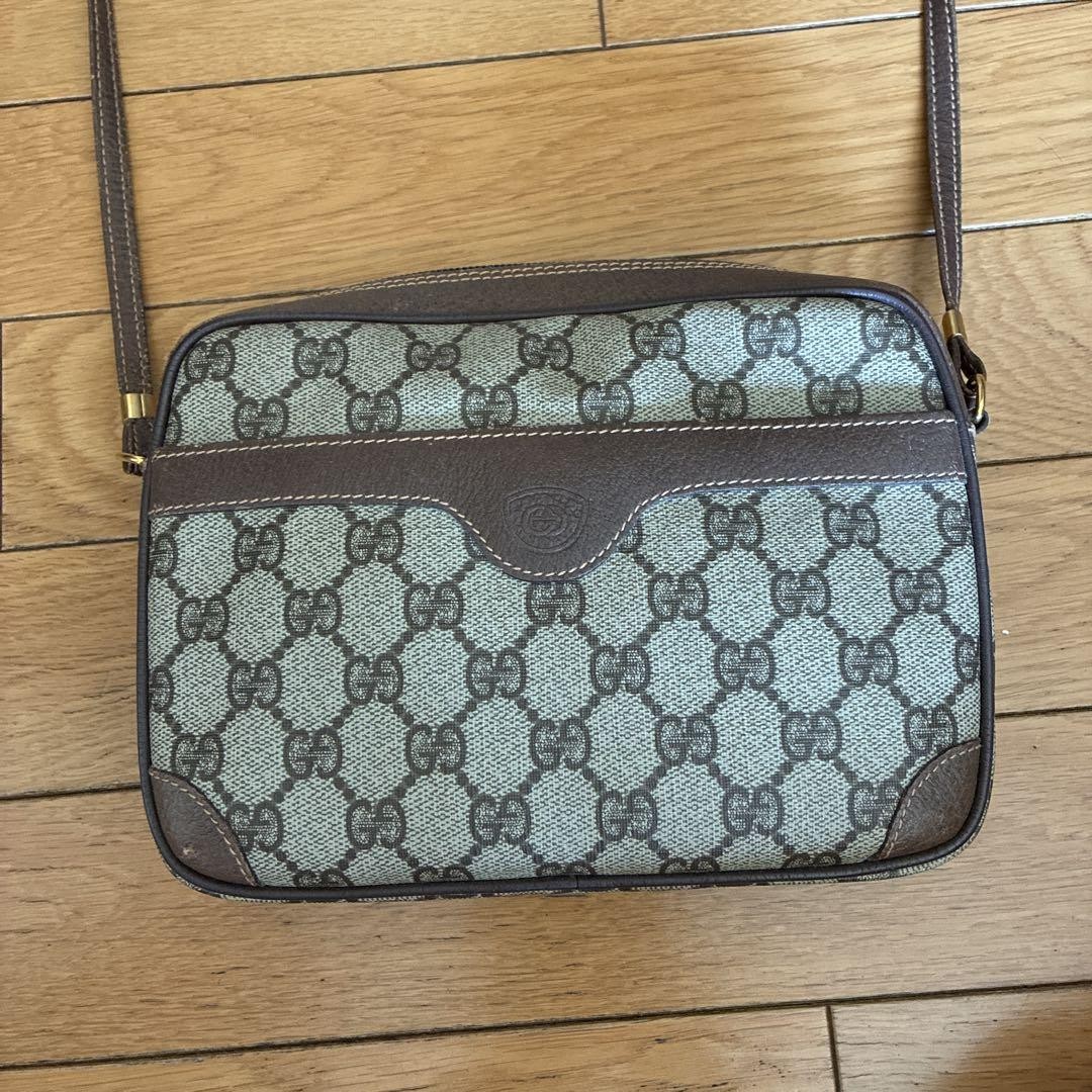 Vintage GUCCI GG Canvas Shoulder Bag Old Logo Retro Style
