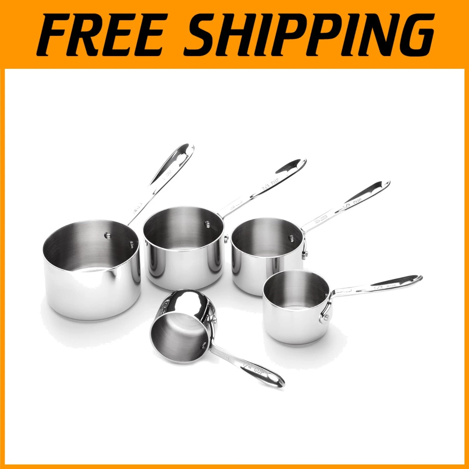 Kitchen Accessories - 5 Piece Stainless Steel Measuring Cups