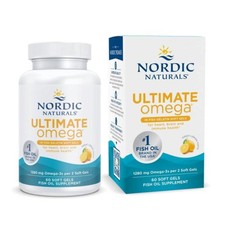 Nordic Naturals Ultimate Omega in Fish Gelatin, Lemon Flavor - 60 Soft Gels - 12