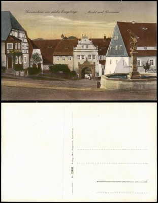 Lauenstein (Erzgebirge)-Altenberg (Erzgebirge) marketplace fountain bakery 1924