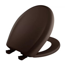 Slow Close Round Closed Front Plastic Toilet Seat In Espresso Brown Removes Fo